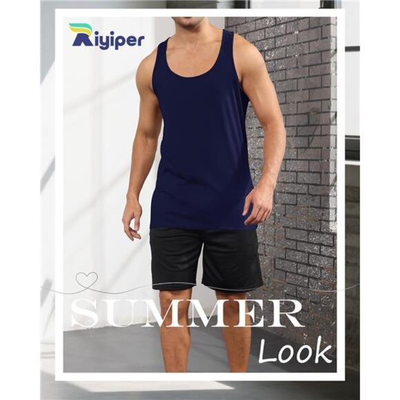 3 Pack Men's Big and Tall U Neck Tank Tops M-5XL Sleeveless - Picture 5 of 6